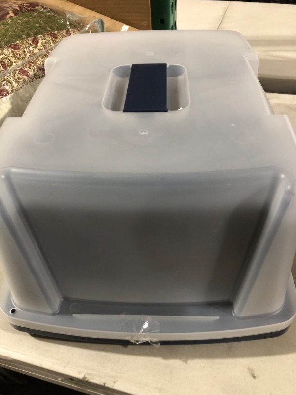 Photo 3 of  USA Large Hooded Litter Box with Scoop and Grate, Blue