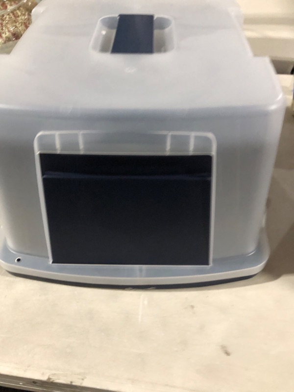 Photo 4 of  USA Large Hooded Litter Box with Scoop and Grate, Blue