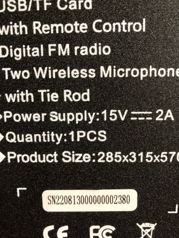 Photo 4 of ** SEE NOTES**  Karaoke Machine, PA System Subwoofer, Portable Bluetooth Speaker w/ 2 Wireless Microphones