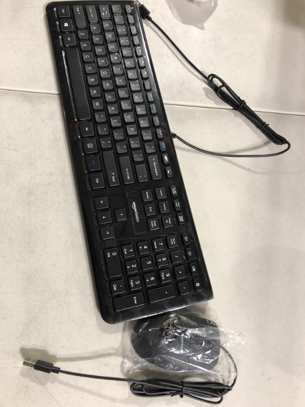 Photo 2 of Amazon Basics USB Wired Computer Keyboard and Wired Mouse Bundle Pack