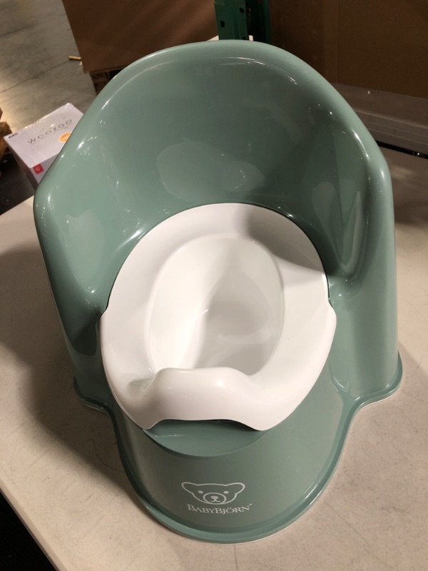 Photo 2 of BabyBjorn Potty Chair - Deep Green and White