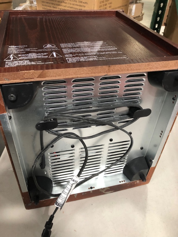 Photo 4 of ***SEE NOTES*** Amazon Basics Cabinet Style Space Heater, Brown Wood Grain Finish, 1500W Cabinet Style brown