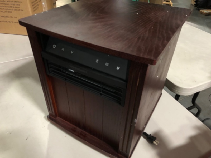 Photo 3 of ***SEE NOTES*** Amazon Basics Cabinet Style Space Heater, Brown Wood Grain Finish, 1500W Cabinet Style brown