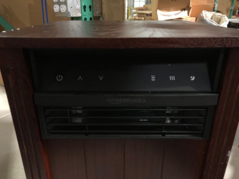 Photo 1 of ***SEE NOTES*** Amazon Basics Cabinet Style Space Heater, Brown Wood Grain Finish, 1500W Cabinet Style brown