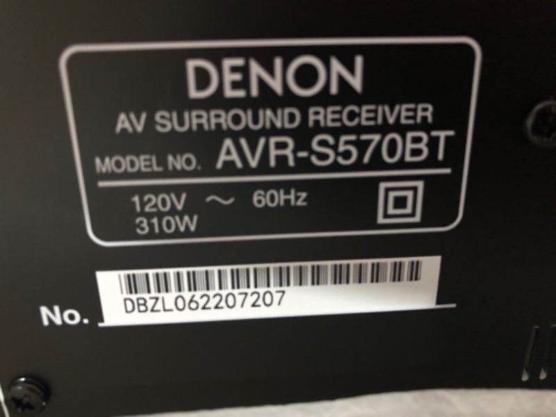 Photo 7 of Denon AVR-S570BT (2022 Model) 5.2 Channel AV Receiver - 8K HDMI Inputs, Supports eARC