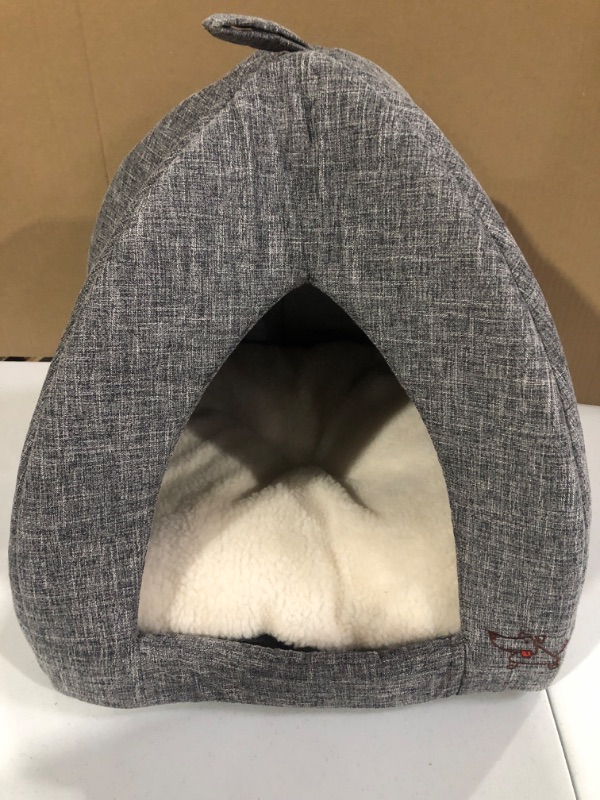 Photo 2 of Best Pet Supplies Pet Tent - Soft Bed for Dog and Cat 19" x 19" x H:19" Gray Linen