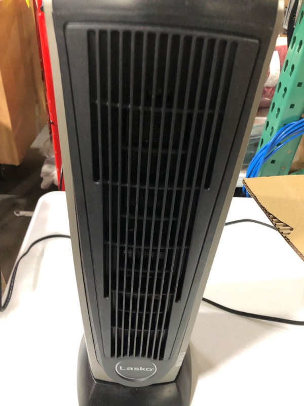 Photo 2 of Lasko Oscillating Ceramic Tower Space Heater for Home with Adjustable Thermostat, Timer and Remote Control, 22.5 Inches, Grey/Black, 1500W, 751320