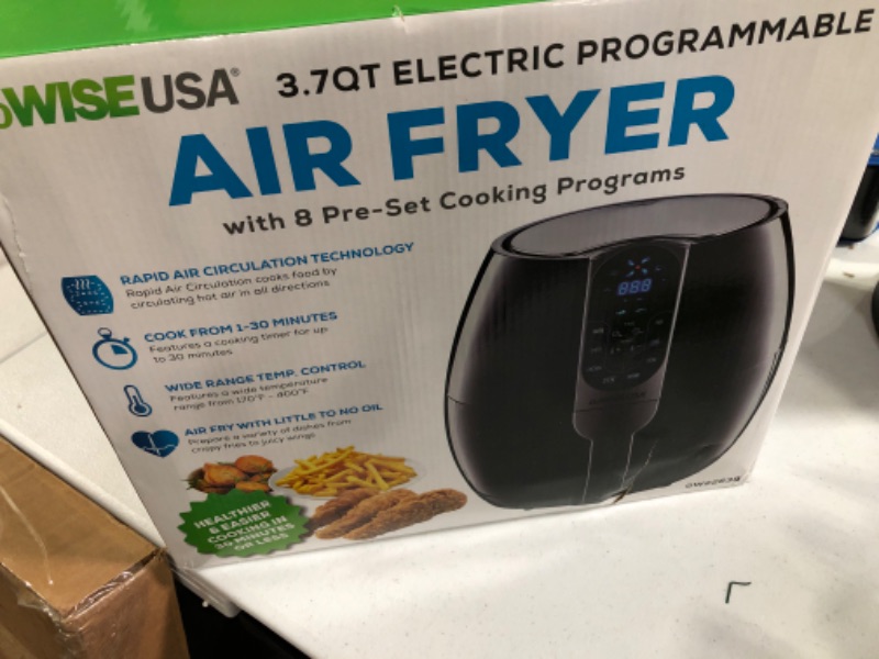 Photo 3 of 3.7-Quart Programmable Air Fryer with 8 Cooking Presets, Black