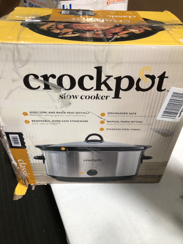 Photo 2 of **SEE NOTES**
Crock-pot Oval Manual Slow Cooker, 8 quart, Stainless Steel 