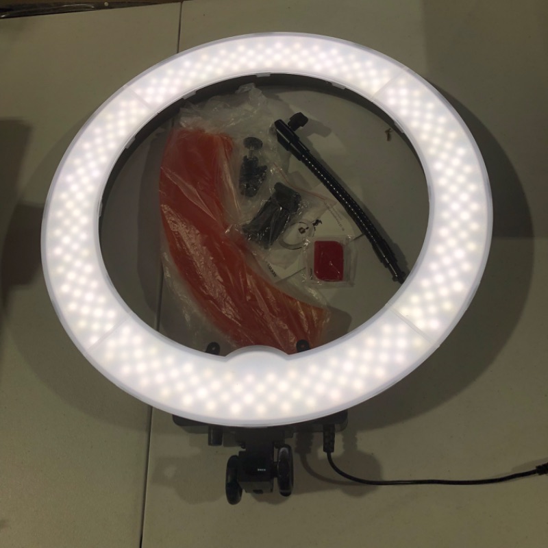 Photo 2 of Neewer 18-Inch Ring Light, 55W Dimmable 5500K Light Color Filter and Carrying Bag