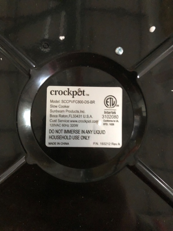 Photo 3 of **USED** DENTED ON THE BACK* MINOR SCRATCHES ON THE GLASS** Crock-Pot Digital Slow Cooker - 8 qt - Black Stainless