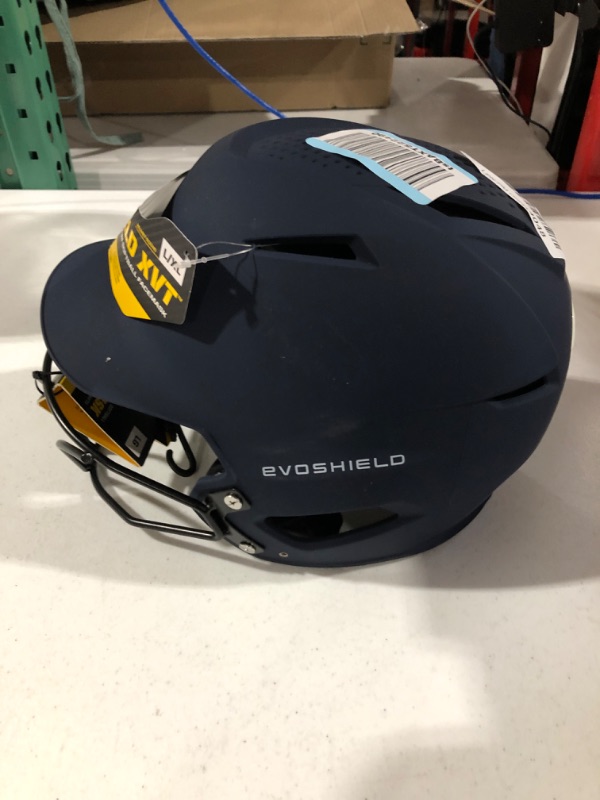 Photo 3 of EvoShield XVT Batting Helmet with Softball Facemask - Matte and Glossy Finishes Matte Large/X-Large Navy