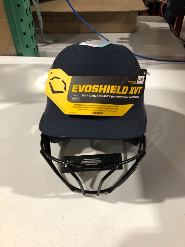 EvoShield XVT Batting Helmet with Softball Facemask Matte and Glossy Finishes Matte Large/X