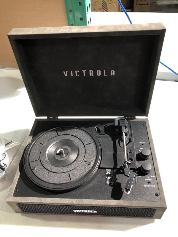 Photo 3 of Victrola Vintage 3-Speed Bluetooth Portable Suitcase Record Player with Built-in Speakers 13.9 x 5 x 10.1 inches