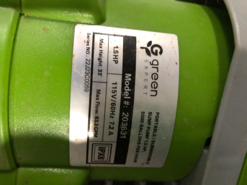 Photo 3 of ***SEE NOTES*** Green Expert 1.5HP Sump Pump Submersible High Flow 