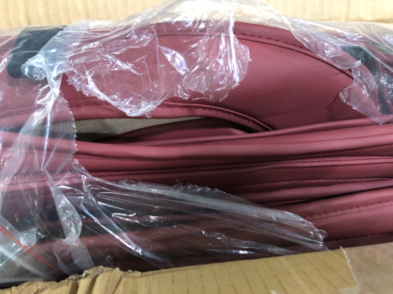 Photo 3 of  Leather Car Seat Covers with Car Backseat Organizer,  FULL SET BURGUNDY