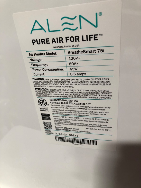 Photo 5 of Alen BreatheSmart 75i Air Purifiers for Bedrooms, Living Room, Kitchen