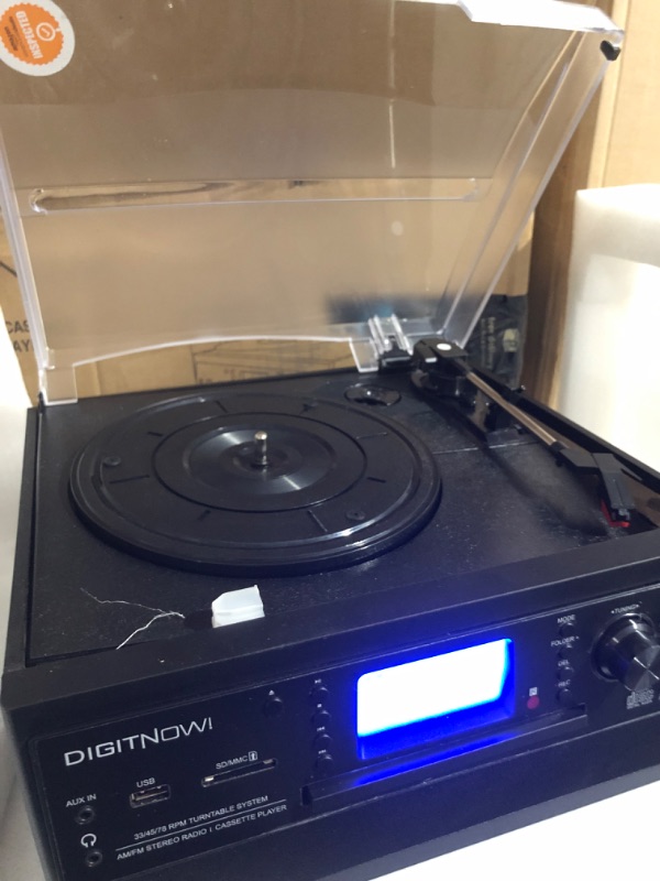 Photo 2 of DIGITNOW Bluetooth Record Player Turntable with Stereo Speaker, 