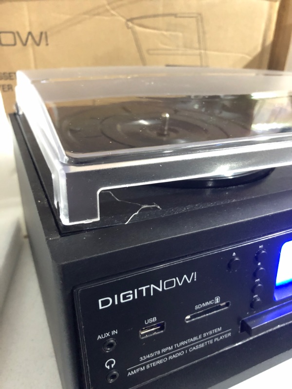 Photo 3 of DIGITNOW Bluetooth Record Player Turntable with Stereo Speaker, 