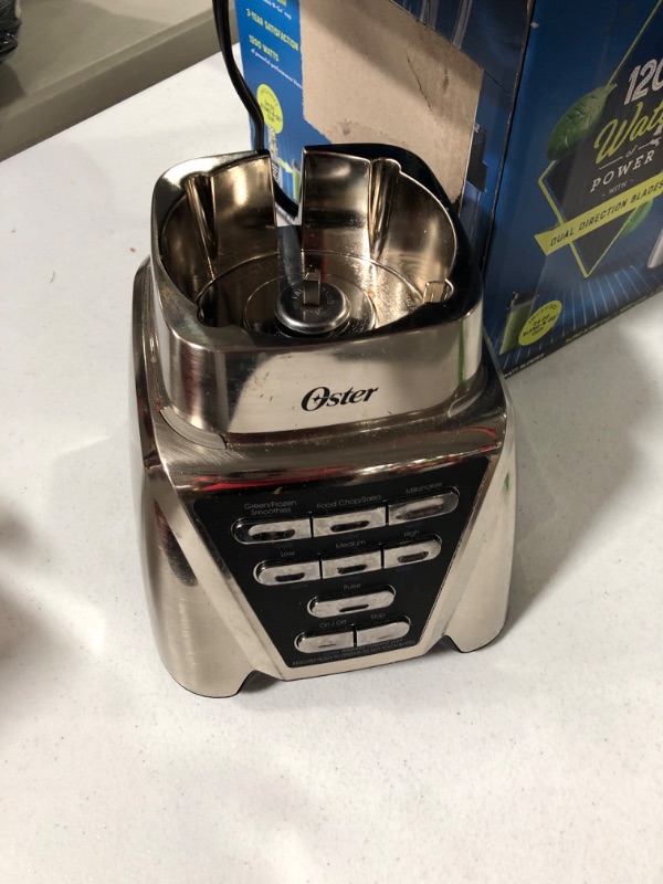 Photo 2 of **USED** Oster BLSTMB-CBG Pro 1200 Blender Plus Smoothie Cup - Brushed Nickel