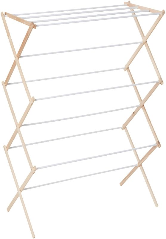 Photo 1 of [DAMAGE] Collapsible Folding Wooden Clothes Drying Rack