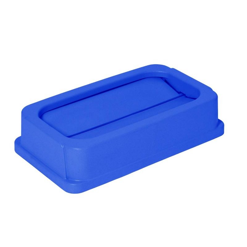 Photo 1 of AmazonCommercial 23 Gallon Double Flip Lid for Slim Trash Can, BLUE  1 pack