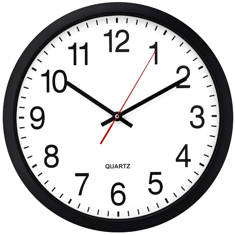 Photo 1 of **See Notes**Bernhard Products Black Wall Clock, Silent Non Ticking - 16 Inch