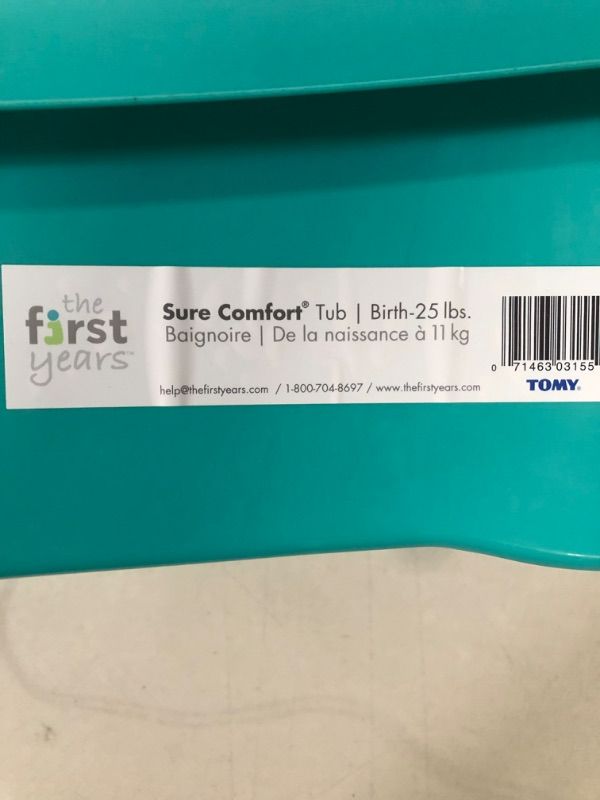 Photo 4 of *USED/MISSING PIECES**The First Years Sure Comfort Deluxe Newborn to Toddler Tub, Teal Aqua