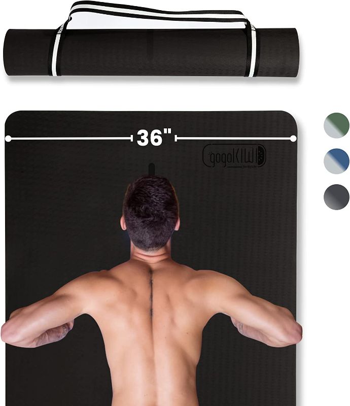 Photo 1 of [Brand New] GOGOKIWI Large Yoga Mat (6'x4'/3') Extra Wide 1/4 Inch Thick Workout Mat