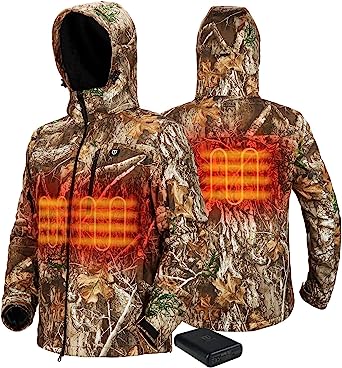 Photo 1 of TIDEWE Heated Jacket for Men with Battery Pack (Black, Camo, Size 2XL)
