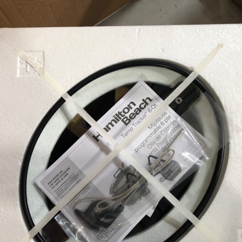 Photo 1 of Hamilton Beach Portable 6-Quart Digital Programmable Slow Cooker With Temp Tracking Temperature Probe to Braise, Sous Vide, Make Fondue & Yogurt, Lid Lock, Black Stainless (33866)