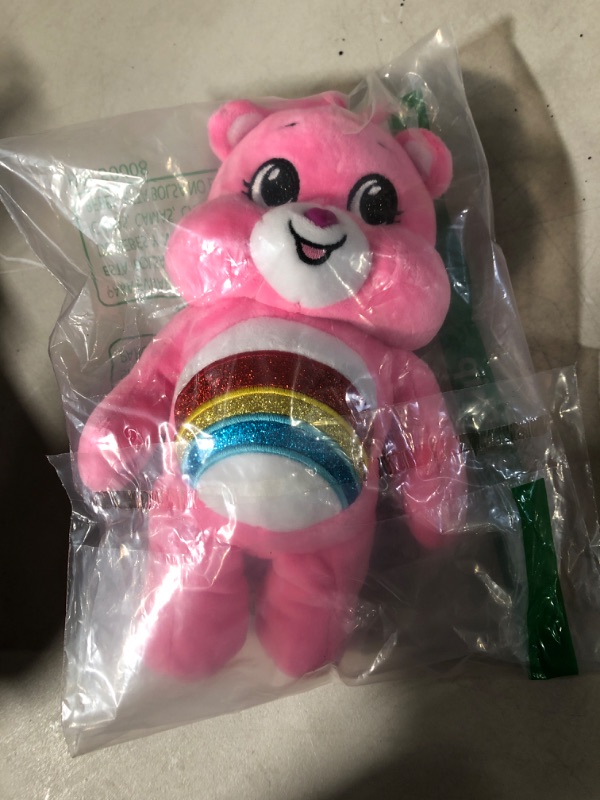 Photo 2 of Care Bears 9" Bean Plush (Glitter Belly) - Cheer Bear - Soft Huggable Material! 