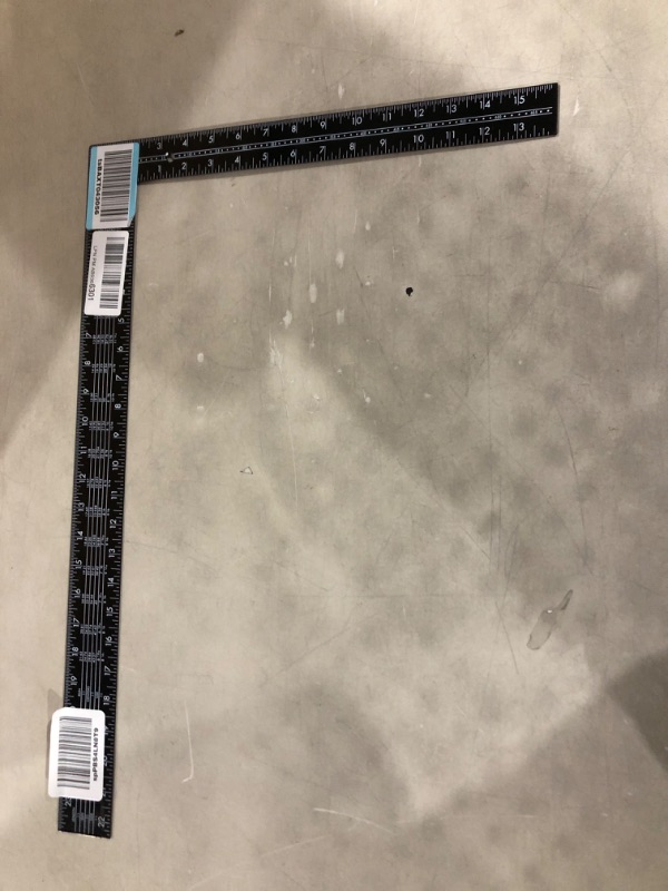 Photo 1 of POWERTEC 80008 Steel Framing Square with Rafter Tables | 16-Inch by 24-Inch L Shaped Tool - Black