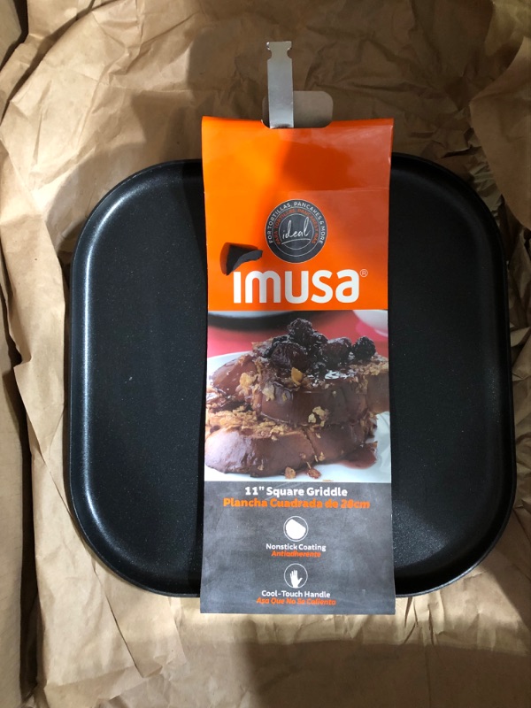 Photo 2 of [DAMAGE/PARTS] IMUSA USA 11" Nonstick Gourmet Square Griddle, Black 11 Inch