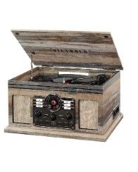 Photo 1 of Victrola Nostalgic 6-in-1 Bluetooth Record Player & Multimedia Center & Cassette Player, AM/FM Radio | Wireless Music Streaming | Farmhouse Shiplap Grey 