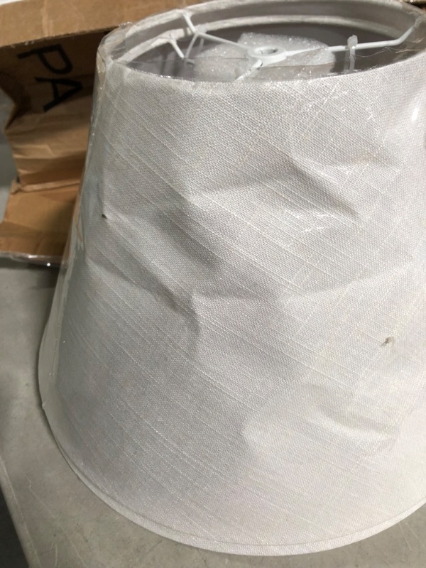 Photo 2 of ***SEE NOTES***Tootoo Star Double 7x14x9 inch Fabric Natural Linen Cone Barrel Hand Craft Medium Lamp Shade Set of 2, Off-White