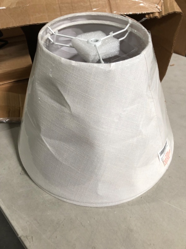 Photo 3 of ***SEE NOTES***Tootoo Star Double 7x14x9 inch Fabric Natural Linen Cone Barrel Hand Craft Medium Lamp Shade Set of 2, Off-White