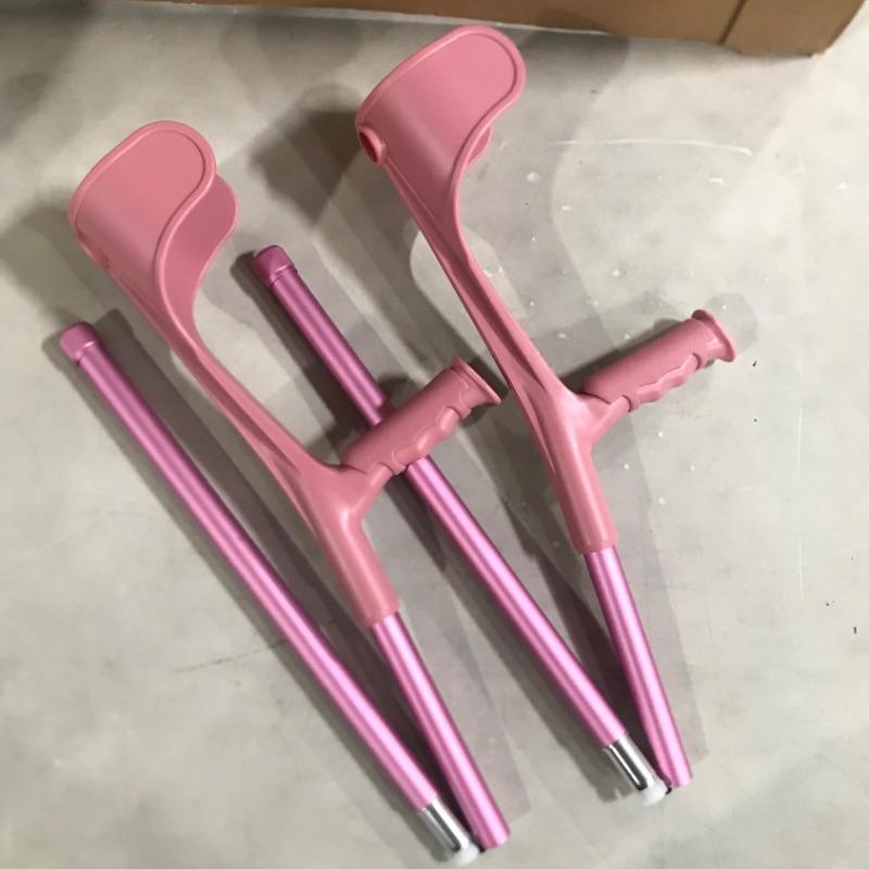 Photo 2 of BigAlex Forearm Crutches - Lightweight Arm Crutch - Adjustable, Ergonomic - Comfortable on Wrist - Non Skid Rubber Tips (Pink(2 pcs))