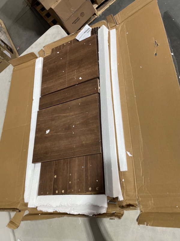 Photo 1 of IRIS USA 3 Tier Height Adjustable Wooden Bookshelf, Simple Narrow Bookcase, Natural Shelving, Dark Oak Dark Oak Medium Individual