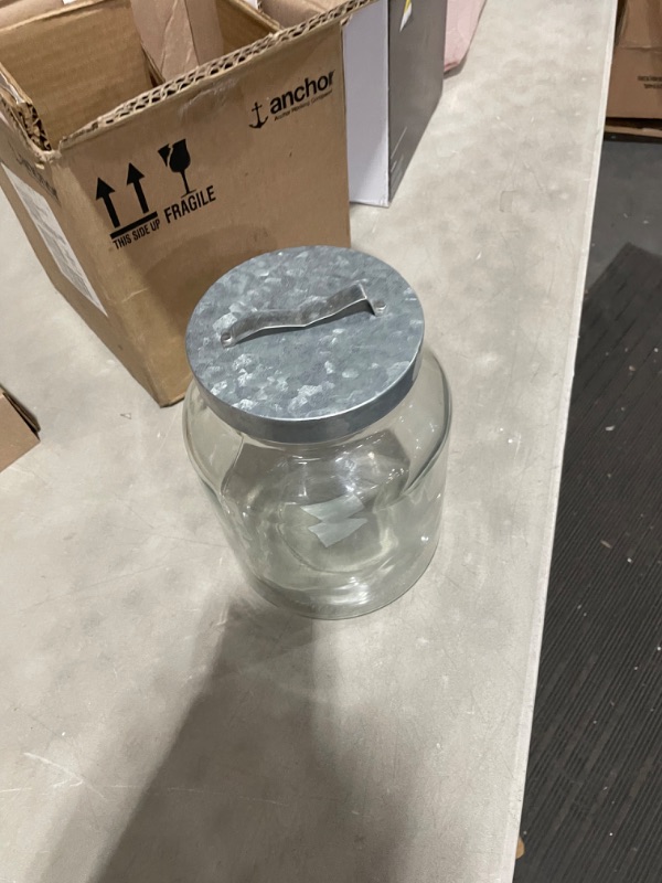 Photo 1 of Anchor Hocking 3 Quart Heritage Hill Glass Jar with Lid (2 piece, all glass, dishwasher safe) 3-Quart Heritage Hill Jar/Cover