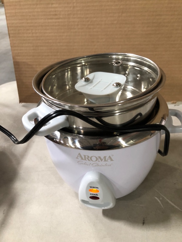 Photo 2 of Aroma Housewares 6-Cup (Cooked) / 1.2Qt. Select Stainless Pot-Style Rice Cooker White