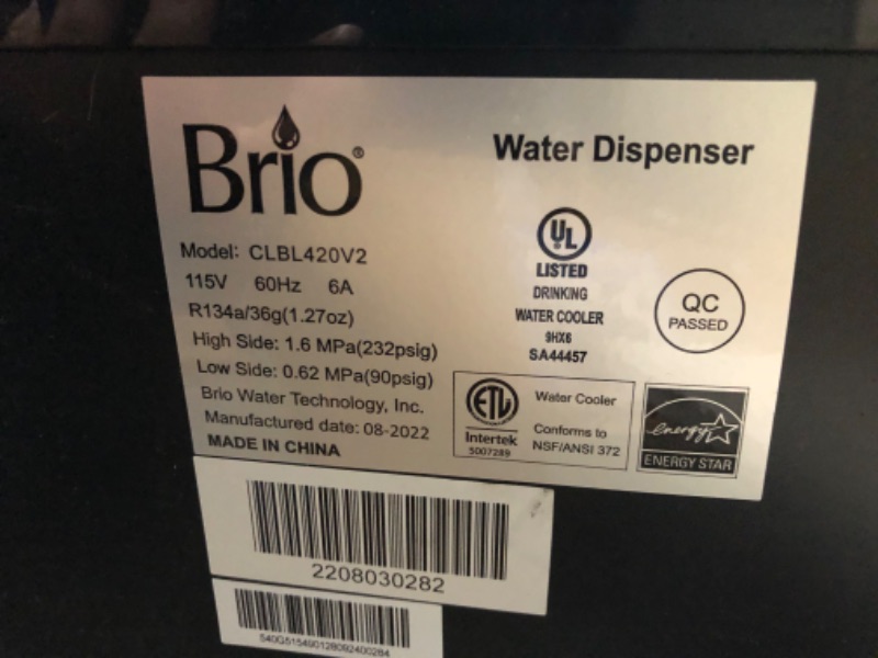 Photo 1 of **SEE NOTES**
Brio Bottom Loading Water Cooler Water Dispenser