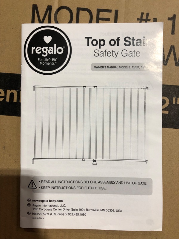 Photo 2 of [USED] Regalo Top of Stairs Metal Pet Gate with Banister Kit