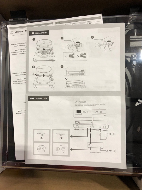 Photo 3 of [DAMAGE] Audio-Technica AT-LP60X-BK Fully Automatic Belt-Drive Stereo Turntable