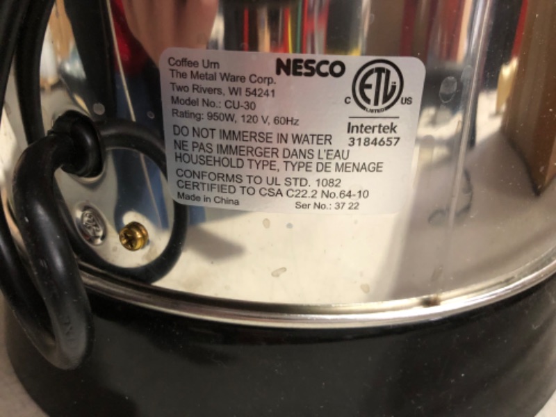 Photo 2 of [USED] Nesco Professional Coffee Urn, 30 Cups, Stainless Steel