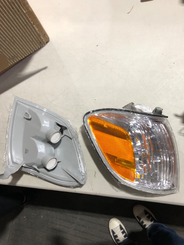 Photo 1 of AS Headlight Assembly Compatible with 2005-2006 Toyota Tundra Double Cab/ 2005-2007 Sequoia Headlamp Chrome Housing Driver and Passenger Side OE Replacement A-Chrome Housing Amber Reflector Clear Lens