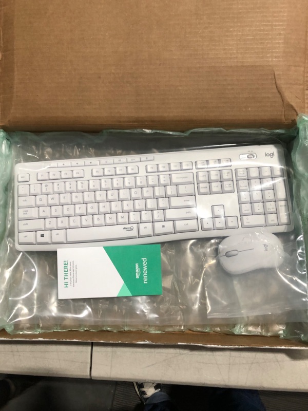 Photo 2 of Logitech MK295 Wireless Mouse & Keyboard Combo with SilentTouch Technology, Off White (Renewed) 