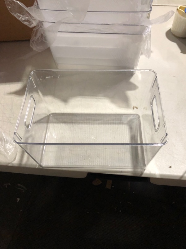 Photo 3 of ***SEE NOTES** YIHONG Clear Pantry Storage Organizer Bins, 6 Pack Plastic Food Storage Bins with Handle 