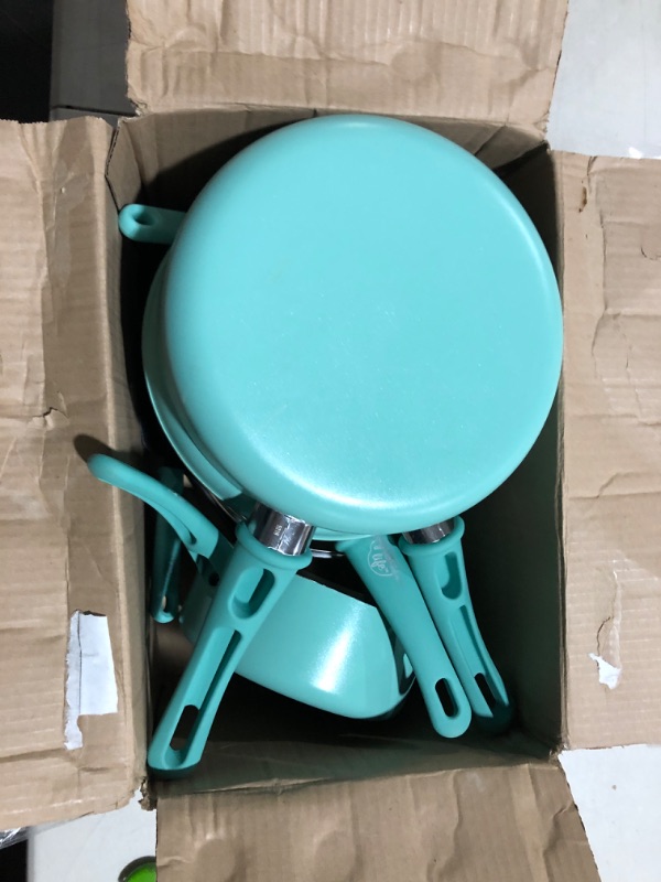 Photo 1 of ** SEE NOTES* Greenlife Soft Grip Ceramic Non-Stick Cookware Set, Turquoise