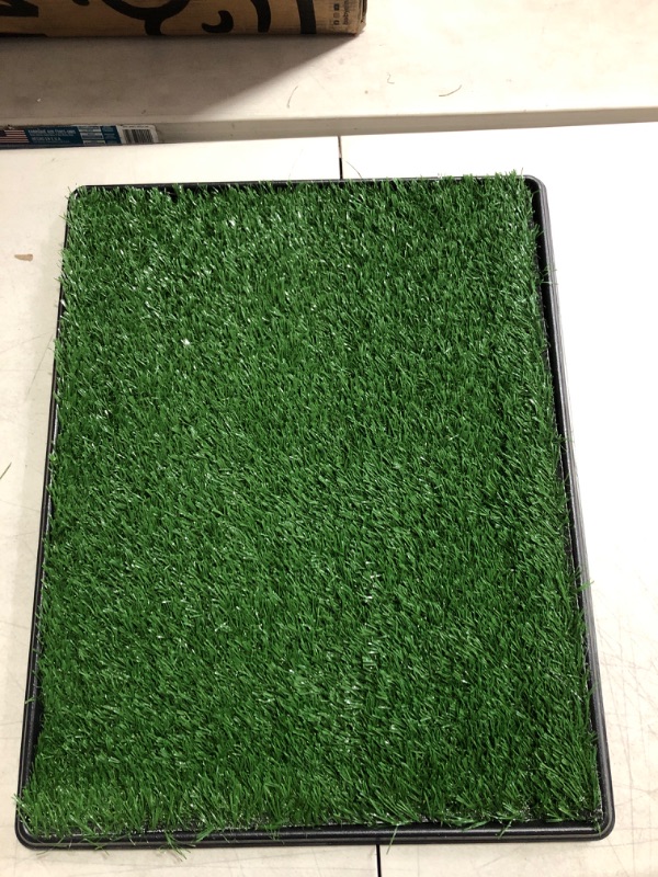 Photo 2 of Artificial Grass Puppy Pee Pad for Dogs and Small Pets - 20x25 Reusable 3-Layer Training Potty Pad with Tray - Dog Housebreaking Supplies by PETMAKER